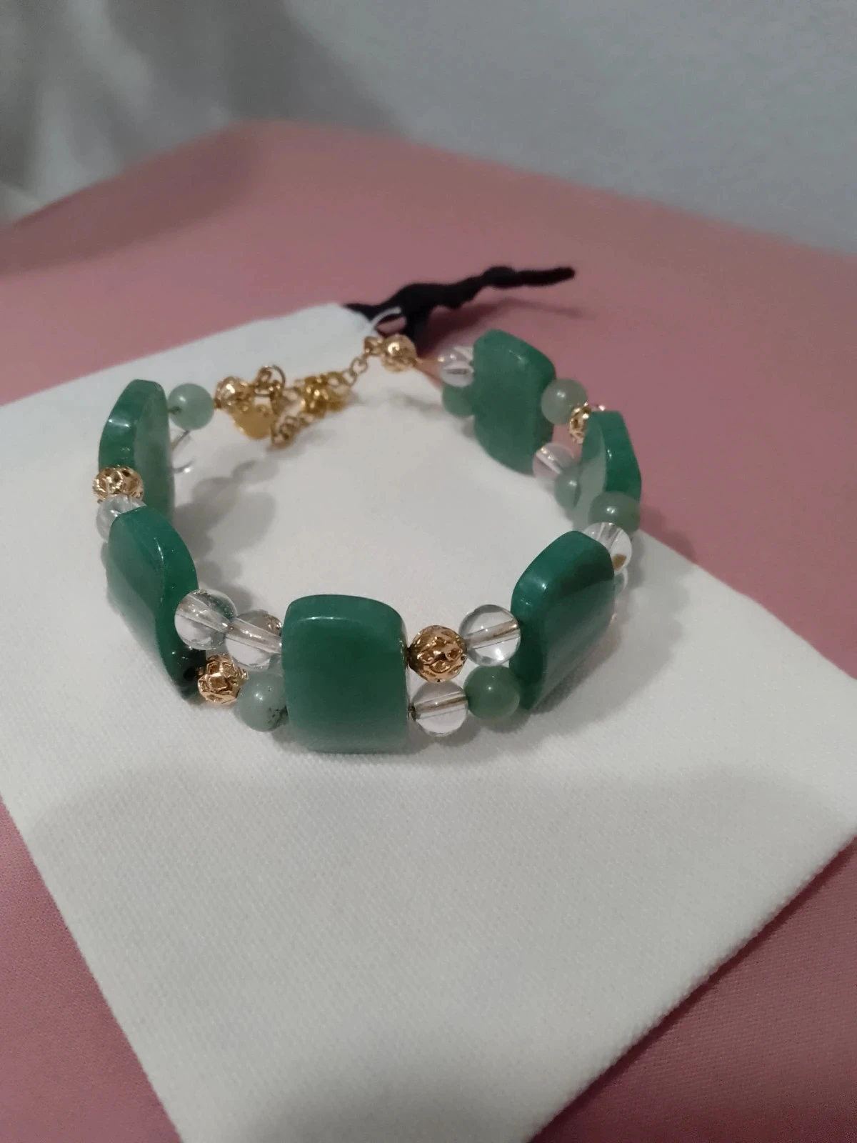 Bracelet aventurine et cristal de roche